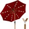Best Choice Products 10ft Solar LED Lighted Outdoor Woodgrain Pattern Steel Market Patio Umbrella